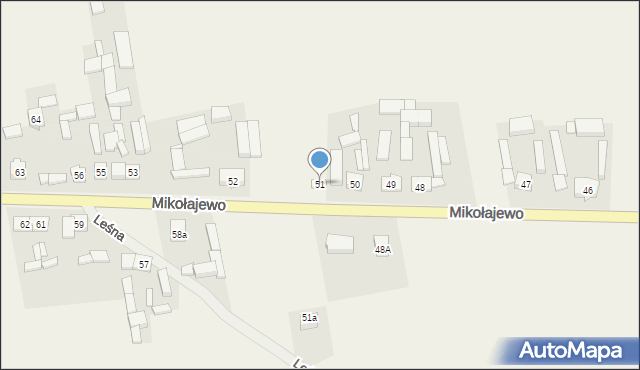 Mikołajewo, Mikołajewo, 51, mapa Mikołajewo