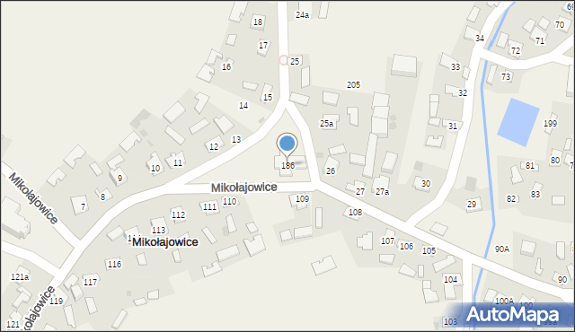 Mikołajowice, Mikołajowice, 186, mapa Mikołajowice