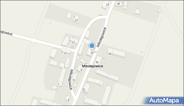 Mikołajowice, Mikołajowice, 11, mapa Mikołajowice