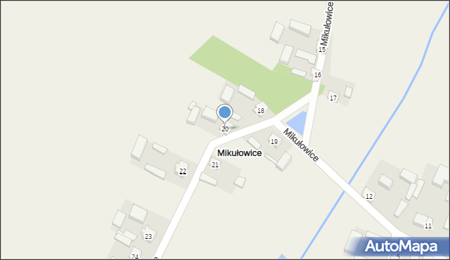 Mikułowice, Mikułowice, 20, mapa Mikułowice