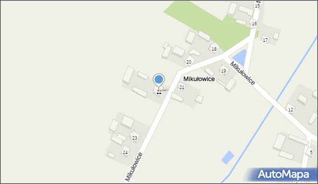 Mikułowice, Mikułowice, 22, mapa Mikułowice