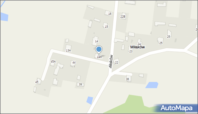 Miłaków, Miłaków, 14A, mapa Miłaków