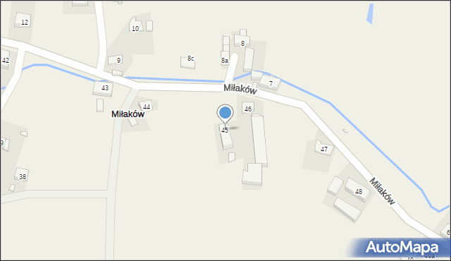 Miłaków, Miłaków, 45, mapa Miłaków