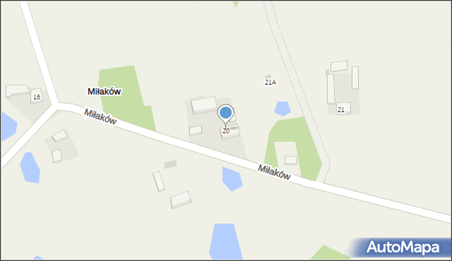 Miłaków, Miłaków, 20, mapa Miłaków