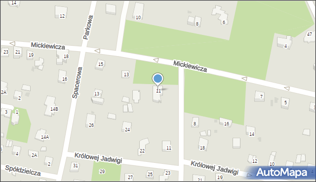 Milanówek, Mickiewicza Adama, 11, mapa Milanówek