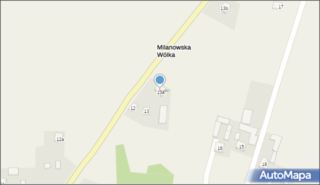 Milanowska Wólka, Milanowska Wólka, 13a, mapa Milanowska Wólka