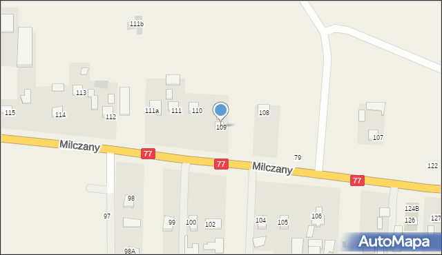 Milczany, Milczany, 109, mapa Milczany