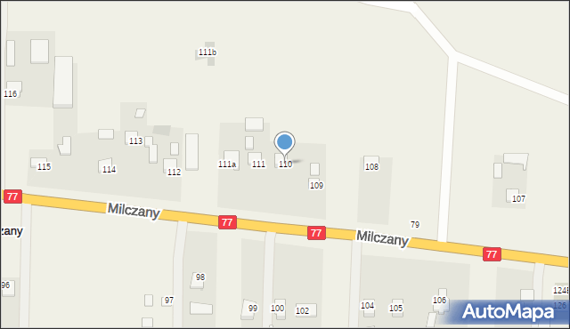 Milczany, Milczany, 110, mapa Milczany