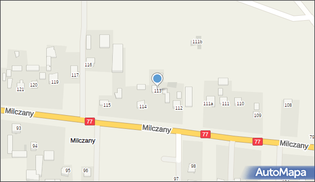 Milczany, Milczany, 113, mapa Milczany