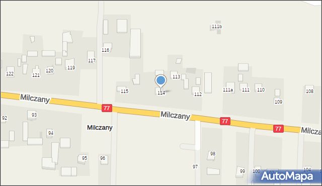 Milczany, Milczany, 114, mapa Milczany