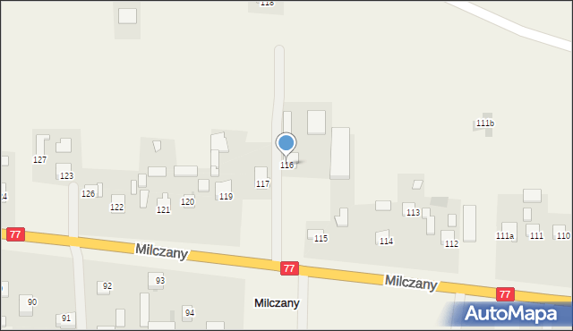 Milczany, Milczany, 116, mapa Milczany