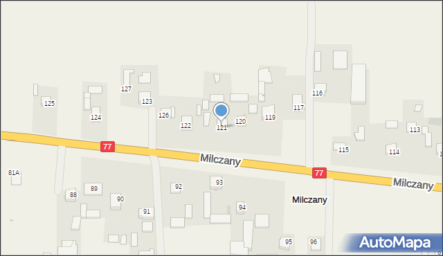 Milczany, Milczany, 121, mapa Milczany