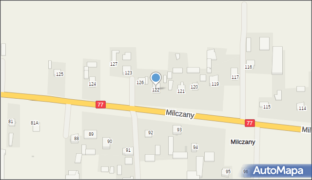 Milczany, Milczany, 122, mapa Milczany