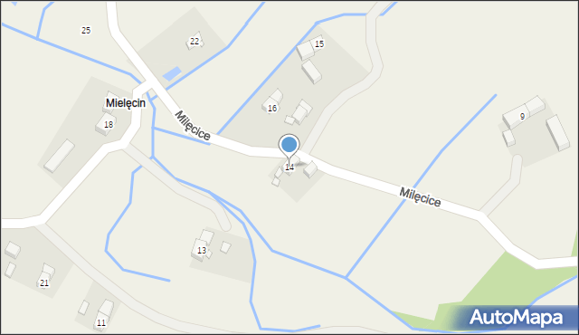 Milęcice, Milęcice, 14, mapa Milęcice