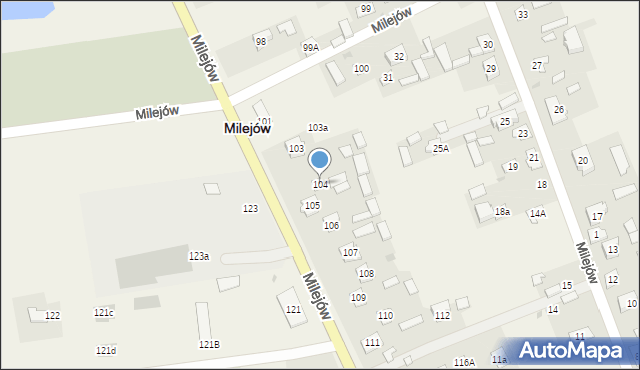 Milejów, Milejów, 104, mapa Milejów