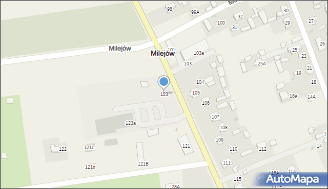 Milejów, Milejów, 123, mapa Milejów