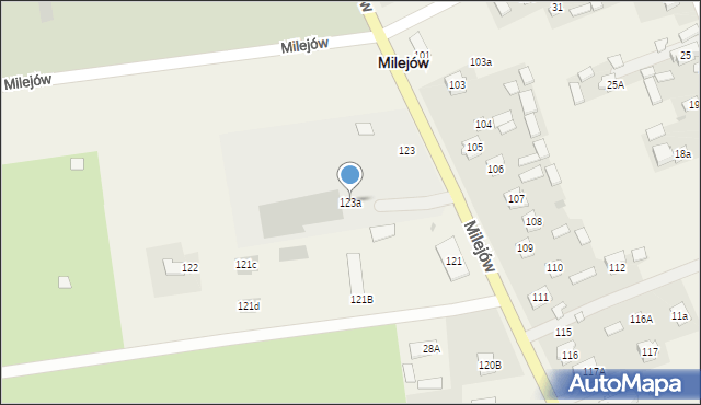 Milejów, Milejów, 123a, mapa Milejów