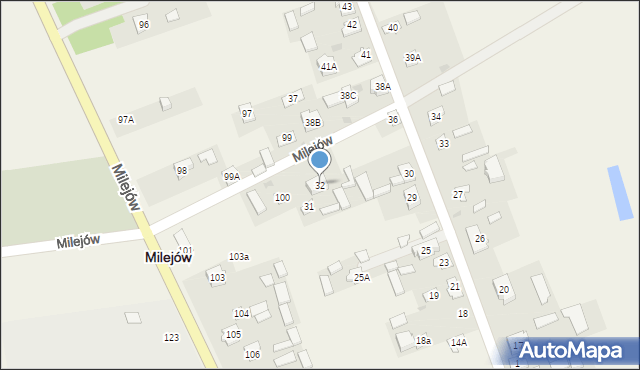 Milejów, Milejów, 32, mapa Milejów