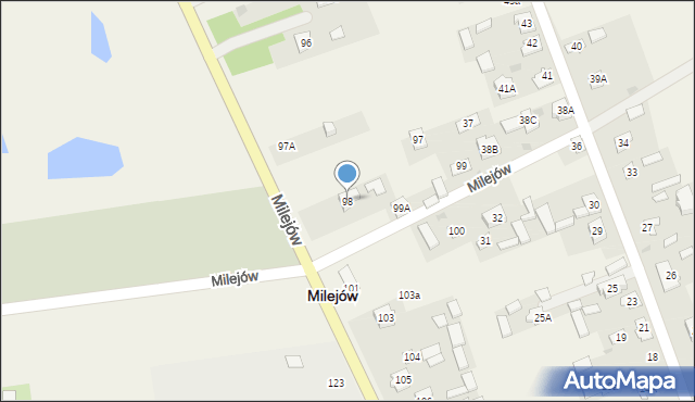 Milejów, Milejów, 98, mapa Milejów