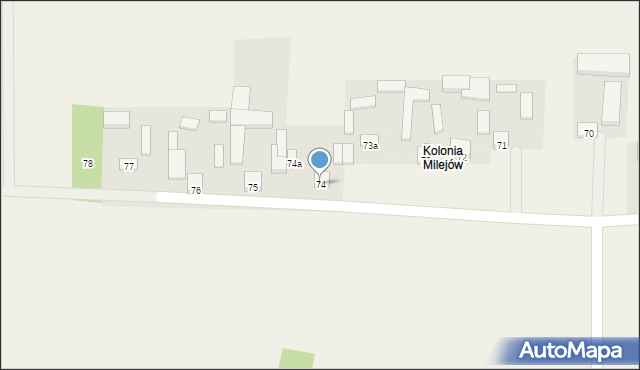 Milejów, Milejów, 74, mapa Milejów