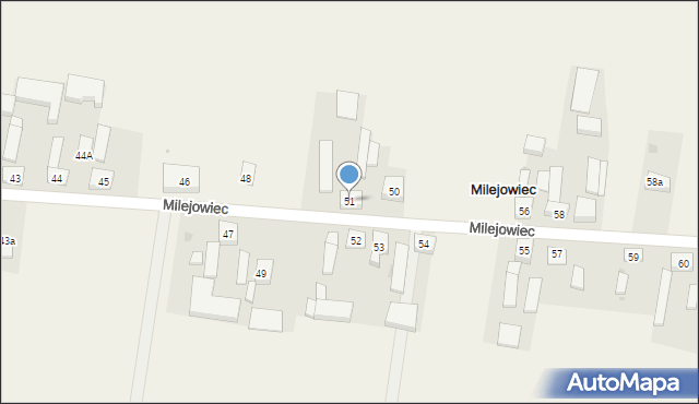 Milejowiec, Milejowiec, 51, mapa Milejowiec