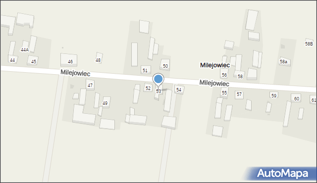 Milejowiec, Milejowiec, 53, mapa Milejowiec