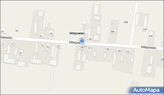 Milejowiec, Milejowiec, 55, mapa Milejowiec