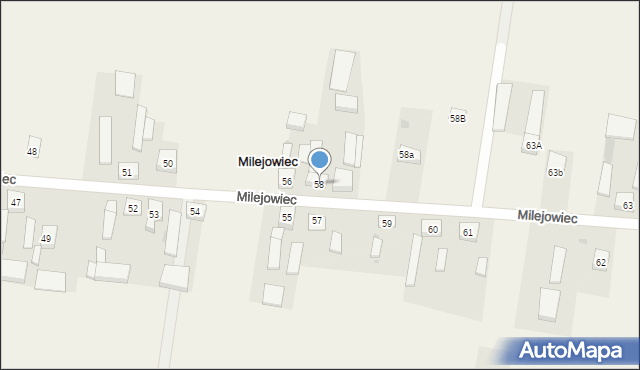 Milejowiec, Milejowiec, 58, mapa Milejowiec