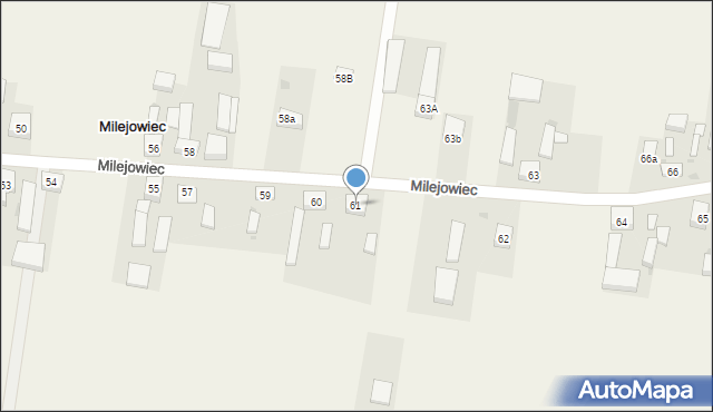 Milejowiec, Milejowiec, 61, mapa Milejowiec