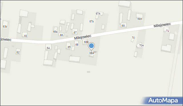 Milejowiec, Milejowiec, 68A, mapa Milejowiec