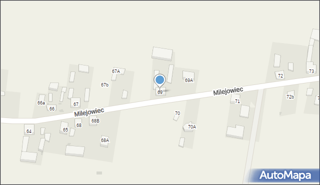 Milejowiec, Milejowiec, 69, mapa Milejowiec