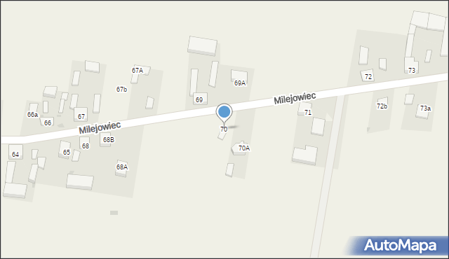 Milejowiec, Milejowiec, 70, mapa Milejowiec