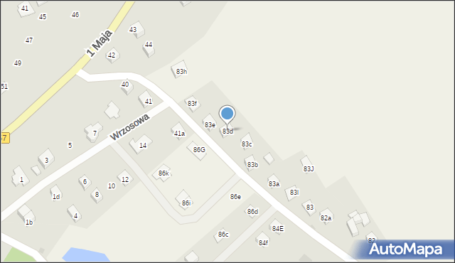 Milików, Milików, 83d, mapa Milików