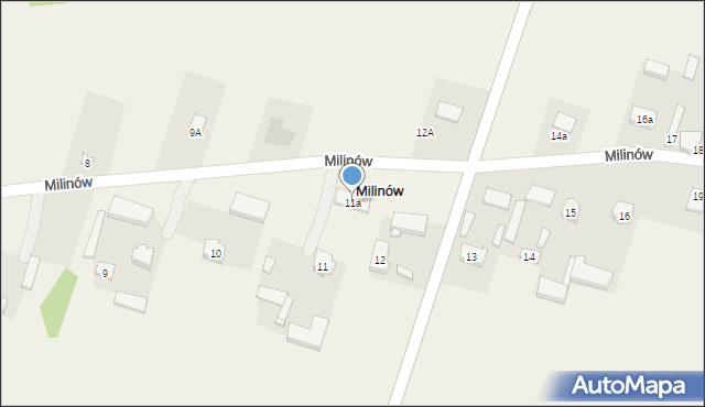 Milinów, Milinów, 11a, mapa Milinów