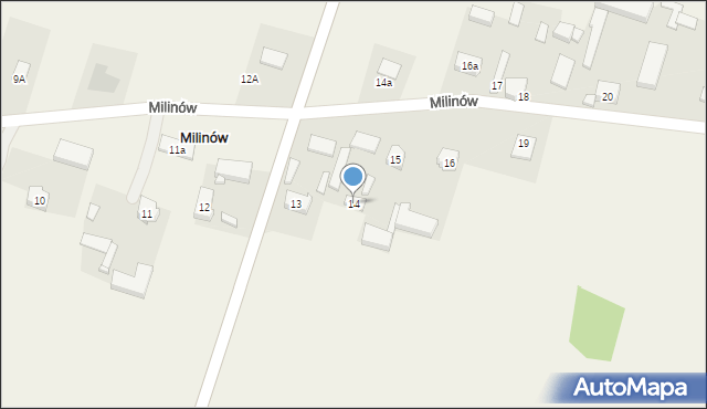 Milinów, Milinów, 14, mapa Milinów