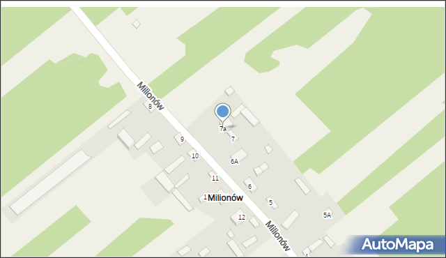 Milionów, Milionów, 7a, mapa Milionów