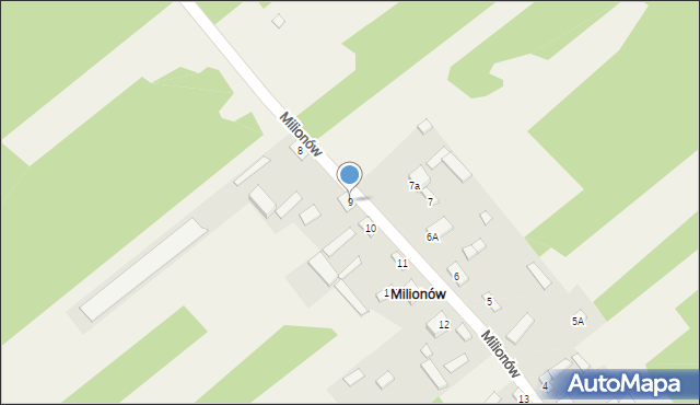 Milionów, Milionów, 9, mapa Milionów