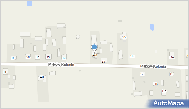 Miłków-Kolonia, Miłków-Kolonia, 13a, mapa Miłków-Kolonia