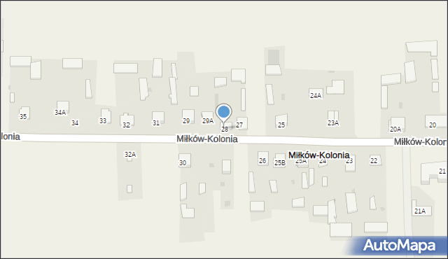 Miłków-Kolonia, Miłków-Kolonia, 28, mapa Miłków-Kolonia