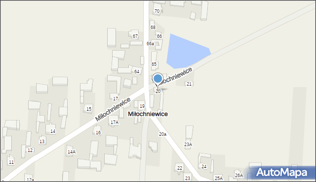 Miłochniewice, Miłochniewice, 20, mapa Miłochniewice