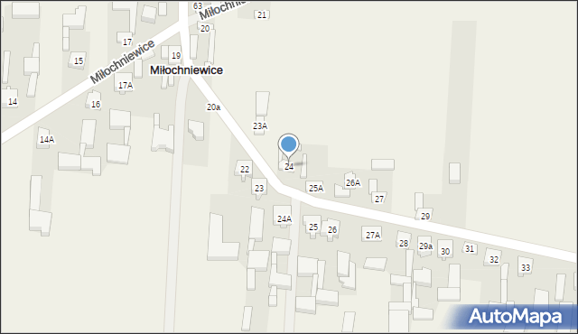 Miłochniewice, Miłochniewice, 24, mapa Miłochniewice