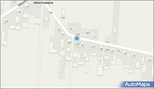 Miłochniewice, Miłochniewice, 25a, mapa Miłochniewice