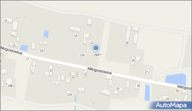 Miłogostowice, Miłogostowice, 23A, mapa Miłogostowice