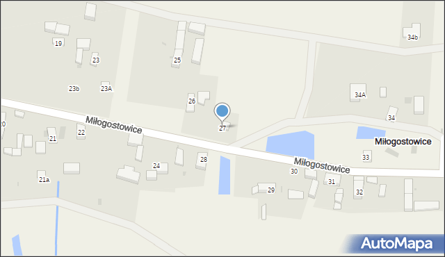 Miłogostowice, Miłogostowice, 27, mapa Miłogostowice