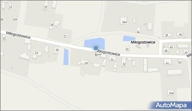 Miłogostowice, Miłogostowice, 30, mapa Miłogostowice