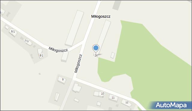 Miłogoszcz, Miłogoszcz, 14, mapa Miłogoszcz