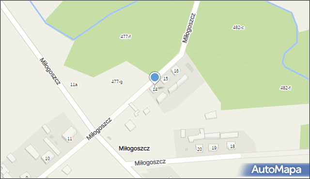 Miłogoszcz, Miłogoszcz, 14, mapa Miłogoszcz