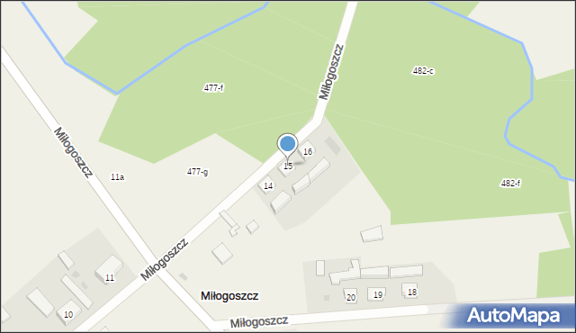 Miłogoszcz, Miłogoszcz, 15, mapa Miłogoszcz