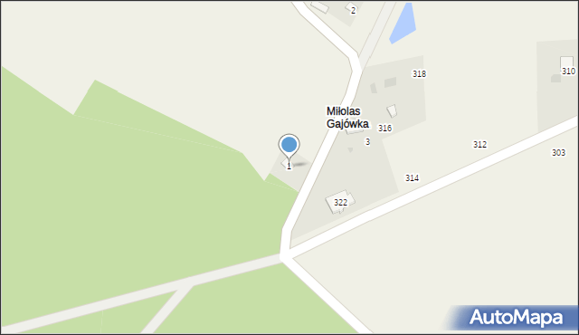 Miłolas, Miłolas, 1, mapa Miłolas