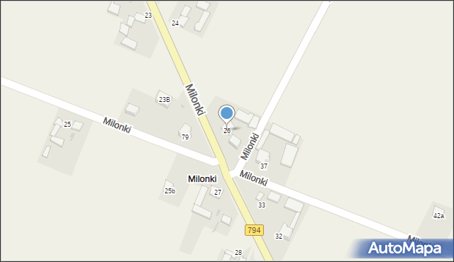 Milonki, Milonki, 26, mapa Milonki